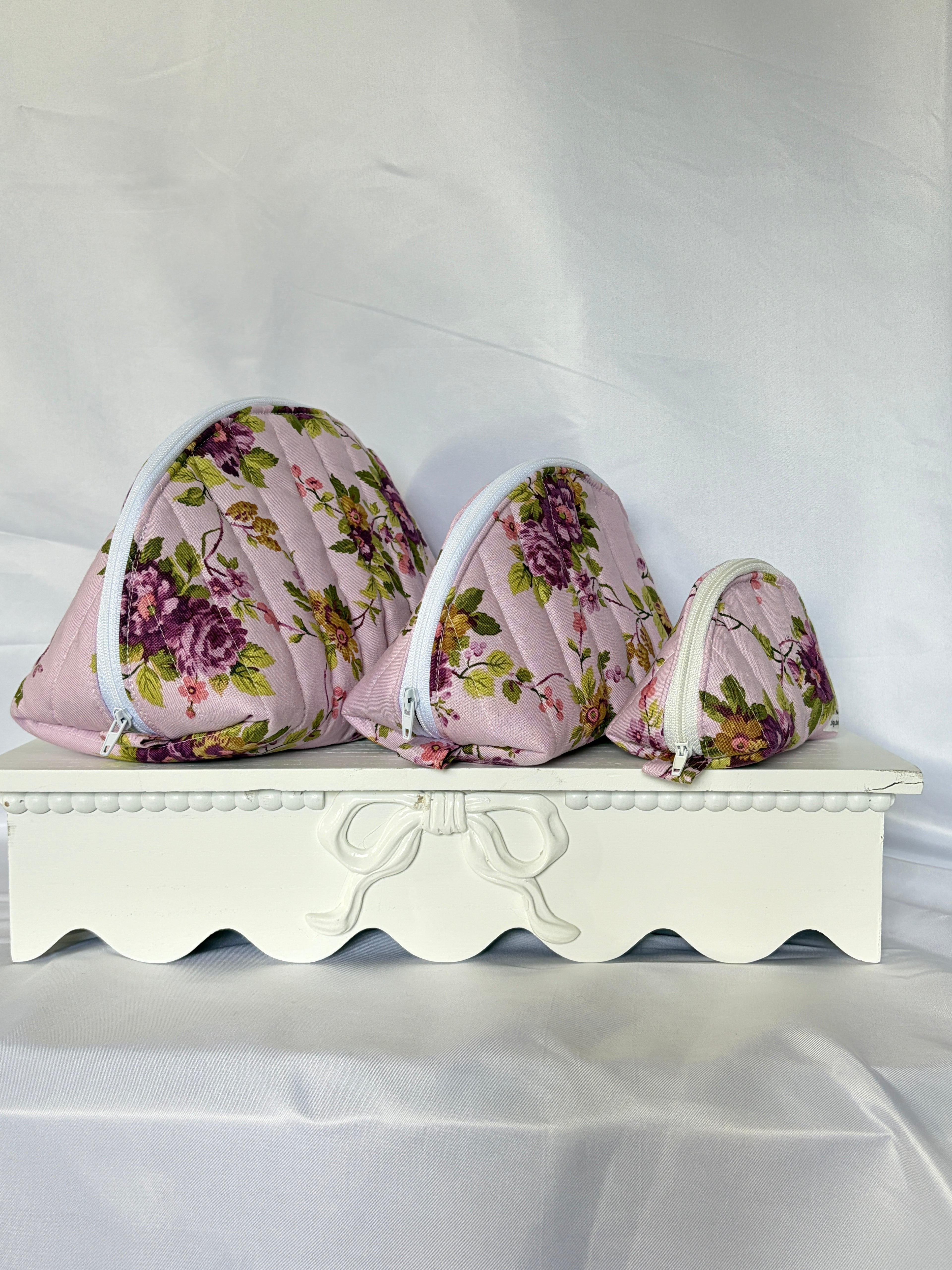 Purple Vines Medium Clamshell Pouch