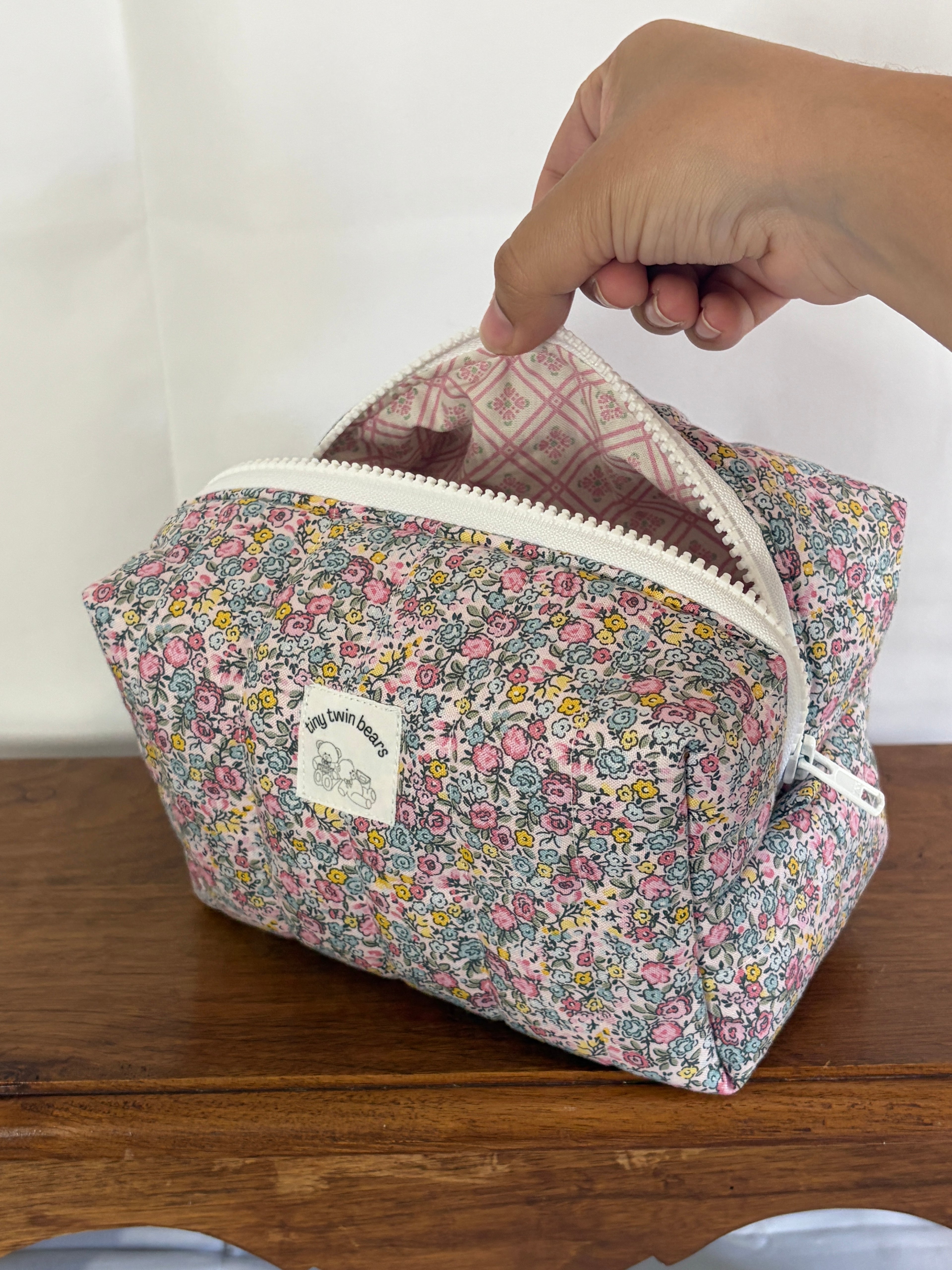 Mauve Ditsy Floral Boxy Bag