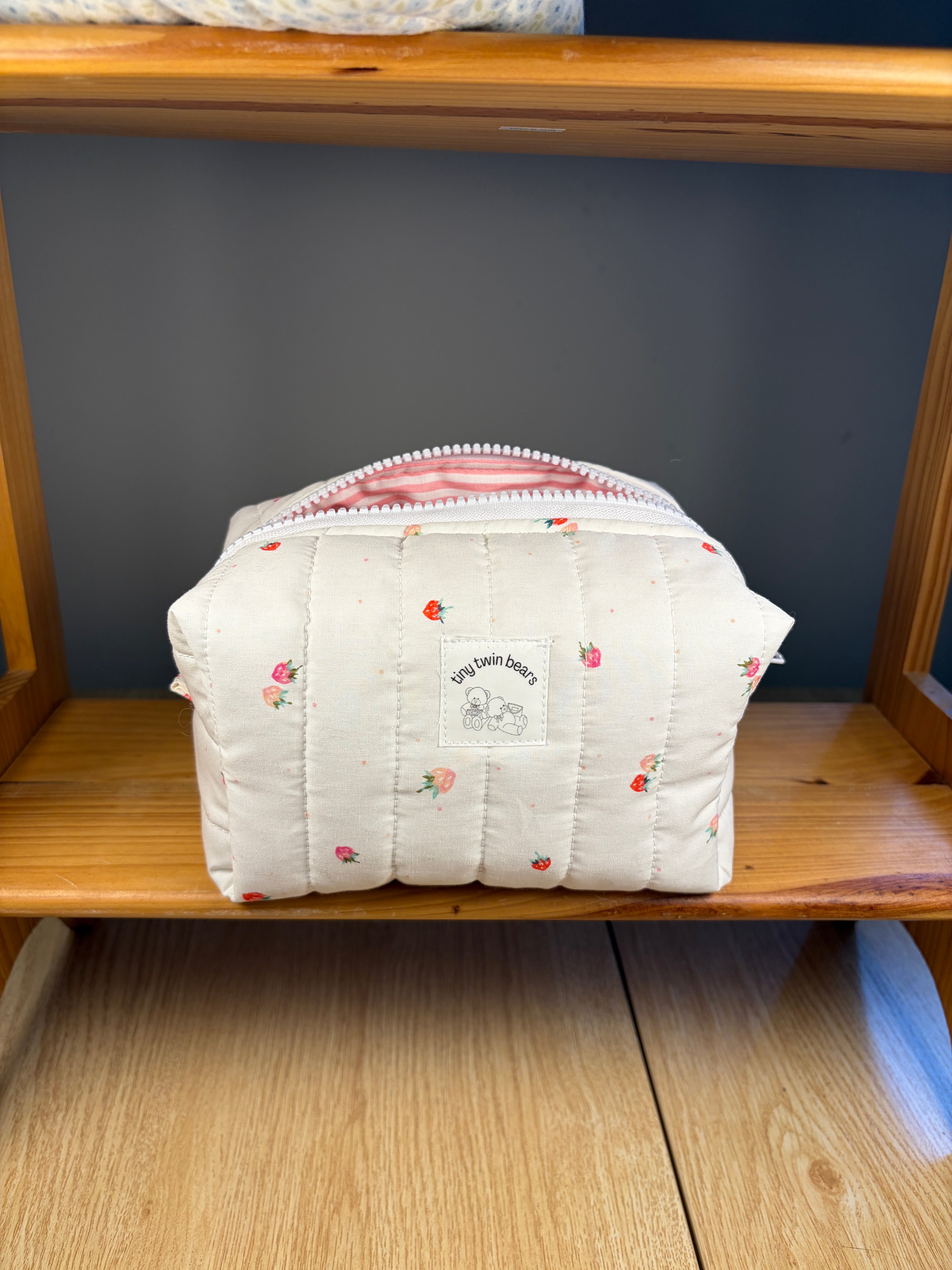 Strawberry Fields Boxy Makeup Bag