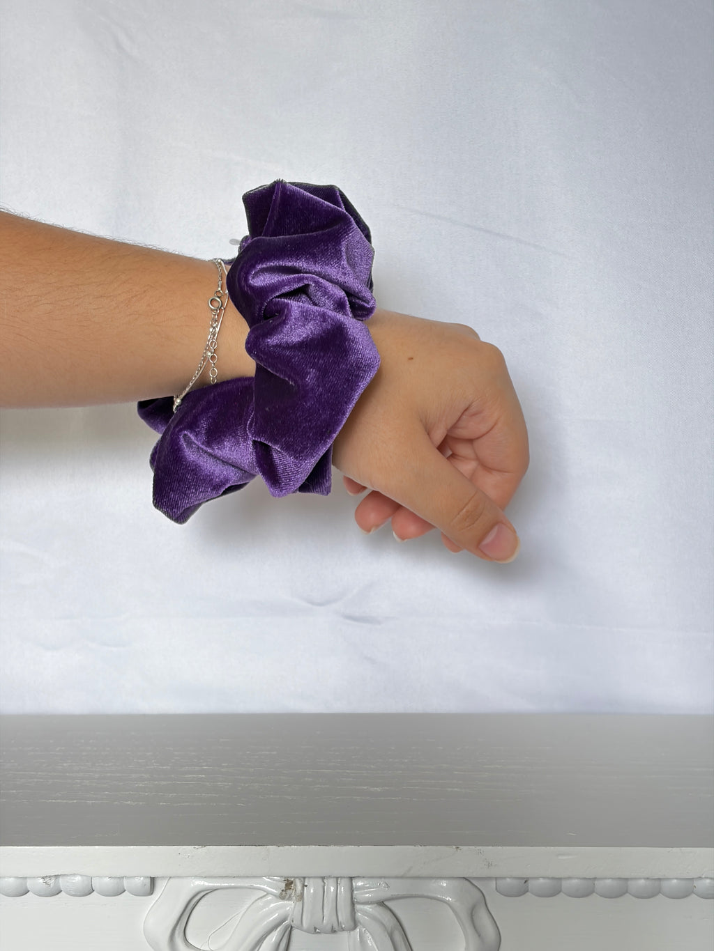 Purple Velvet Hair Scrunchie