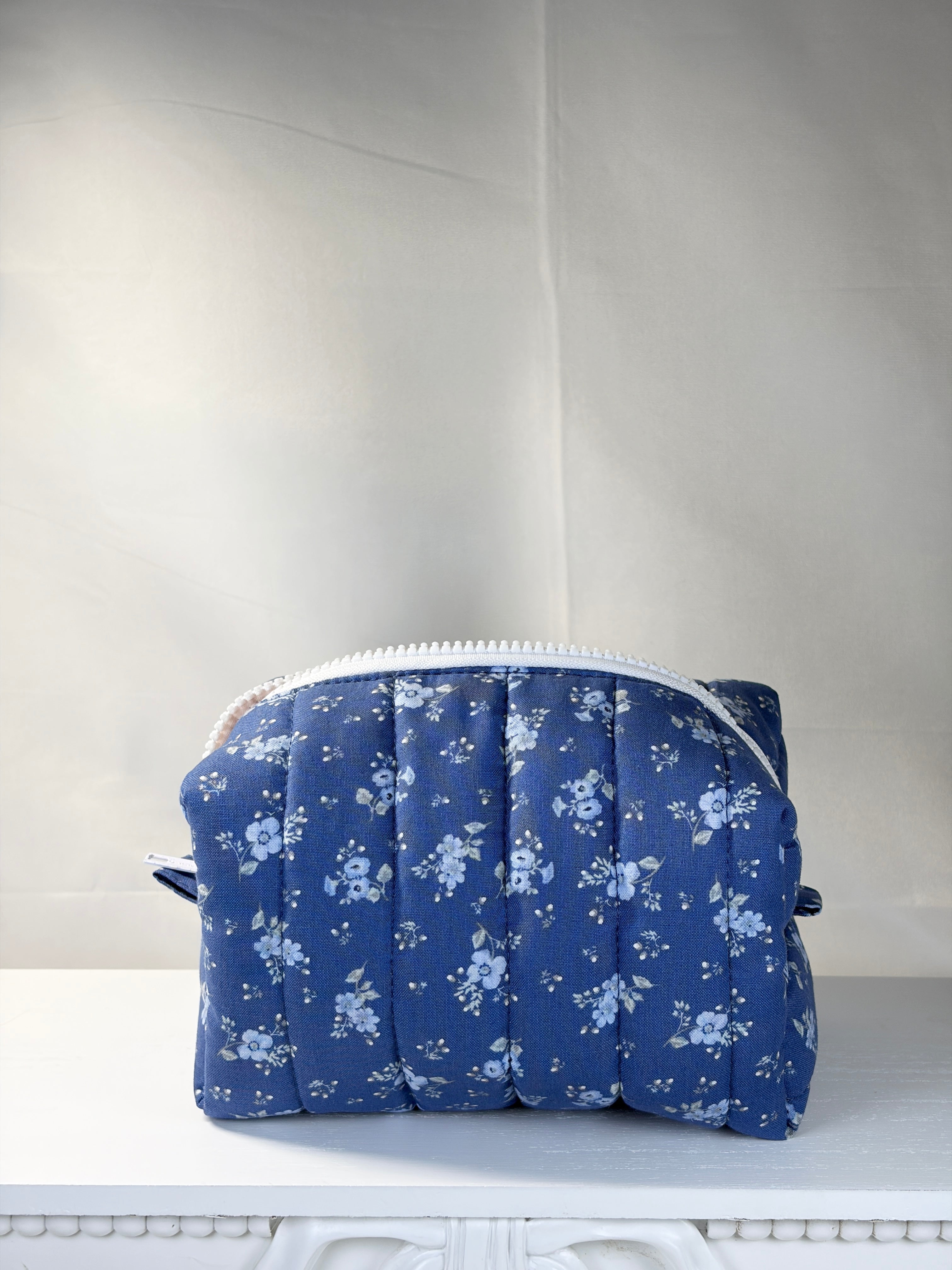 Indigo Boxy Makeup Bag