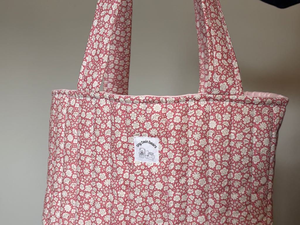 Pink Cottage - Handmade Quilted Tote Bag