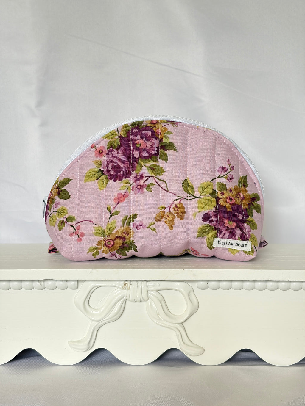 Purple Vines Medium Clamshell Pouch