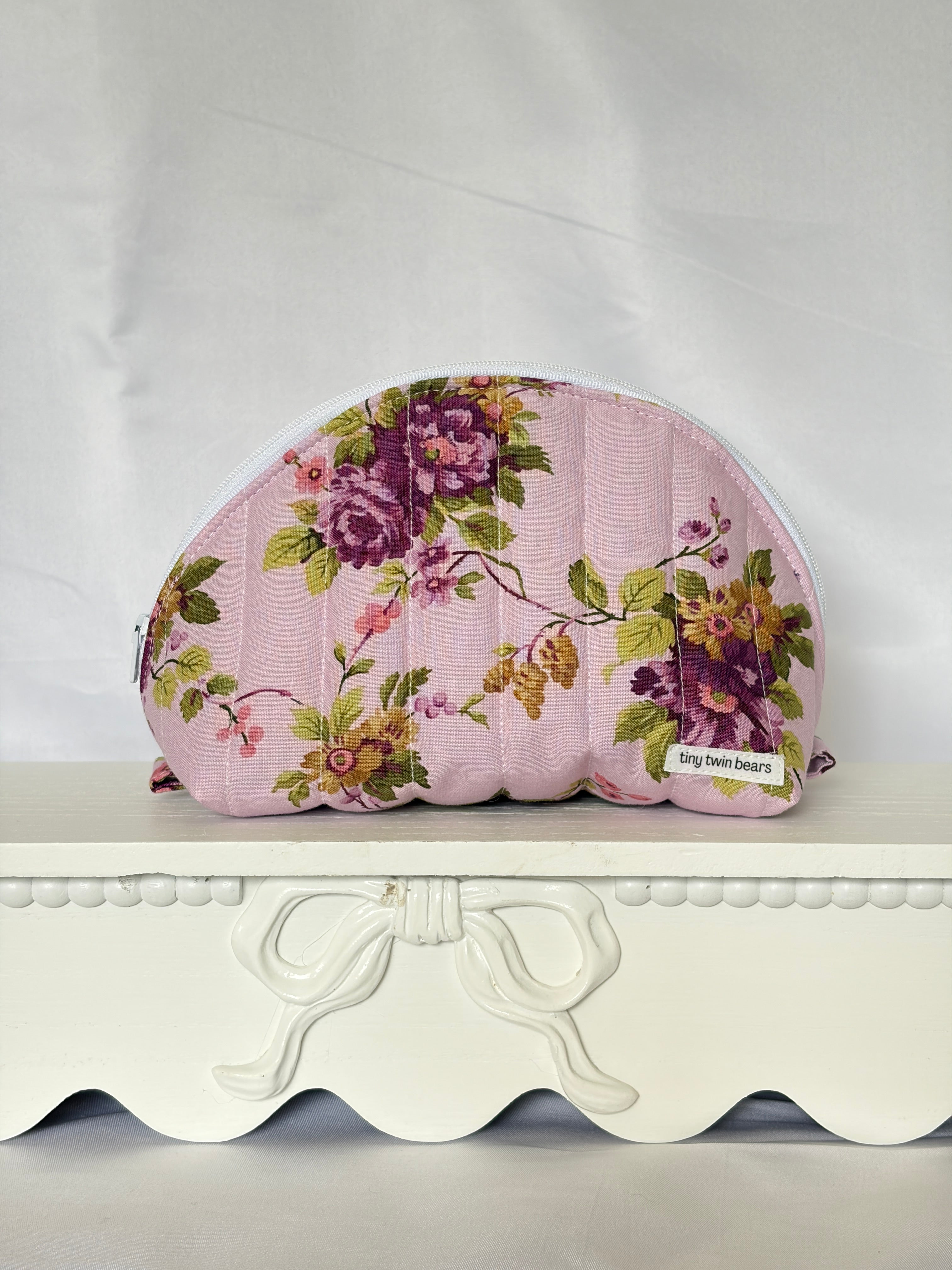 Purple Vines Medium Clamshell Pouch