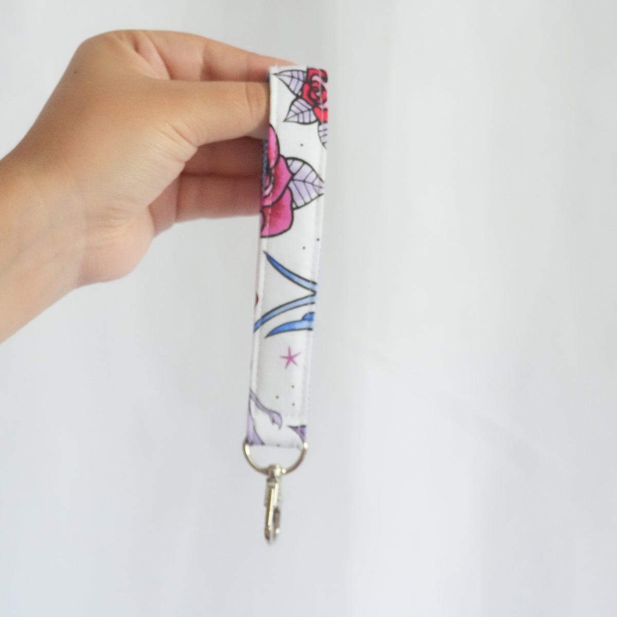 Bird Keychain Wristlet Blue Liner