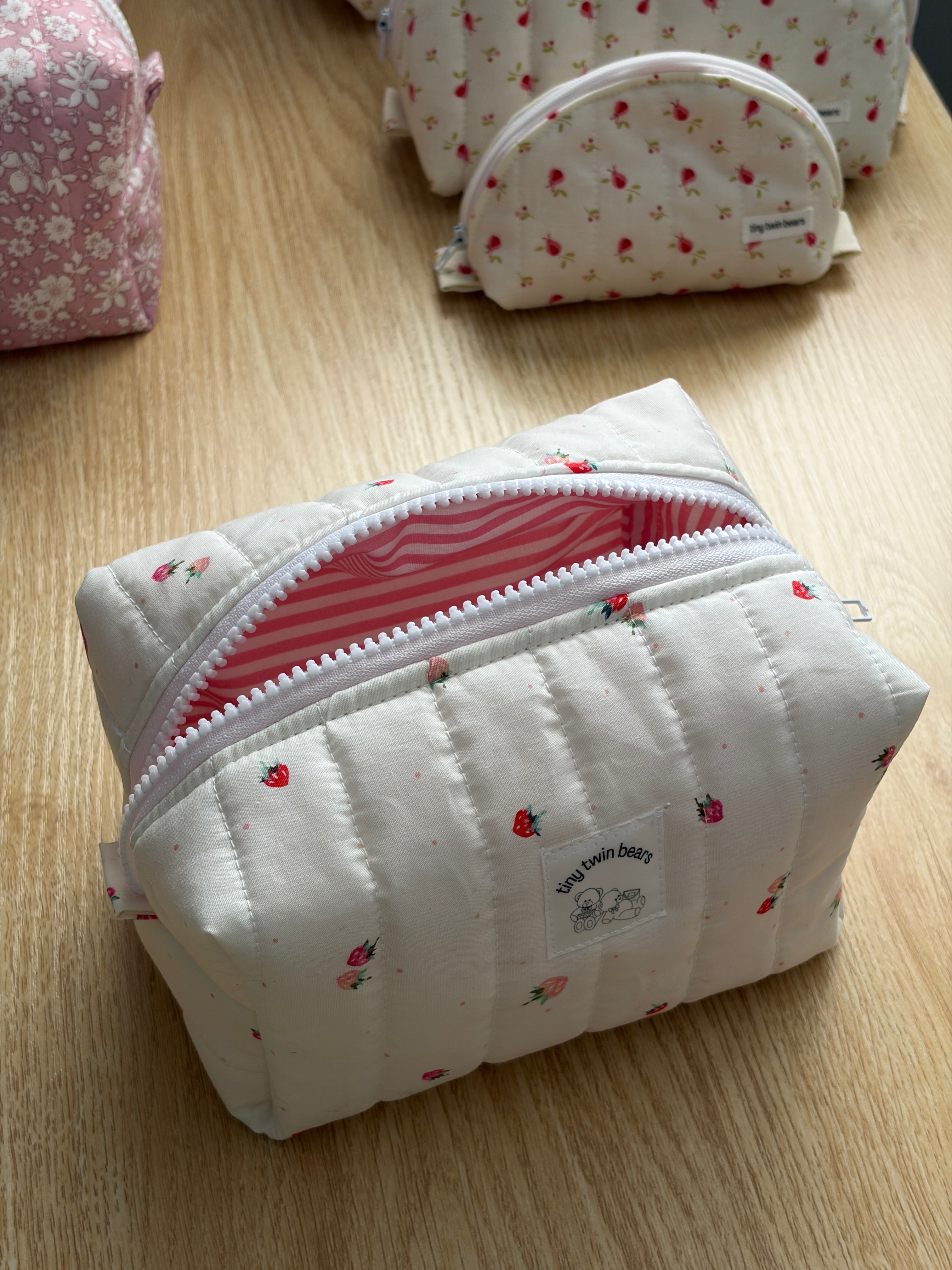 Strawberry Fields Boxy Makeup Bag