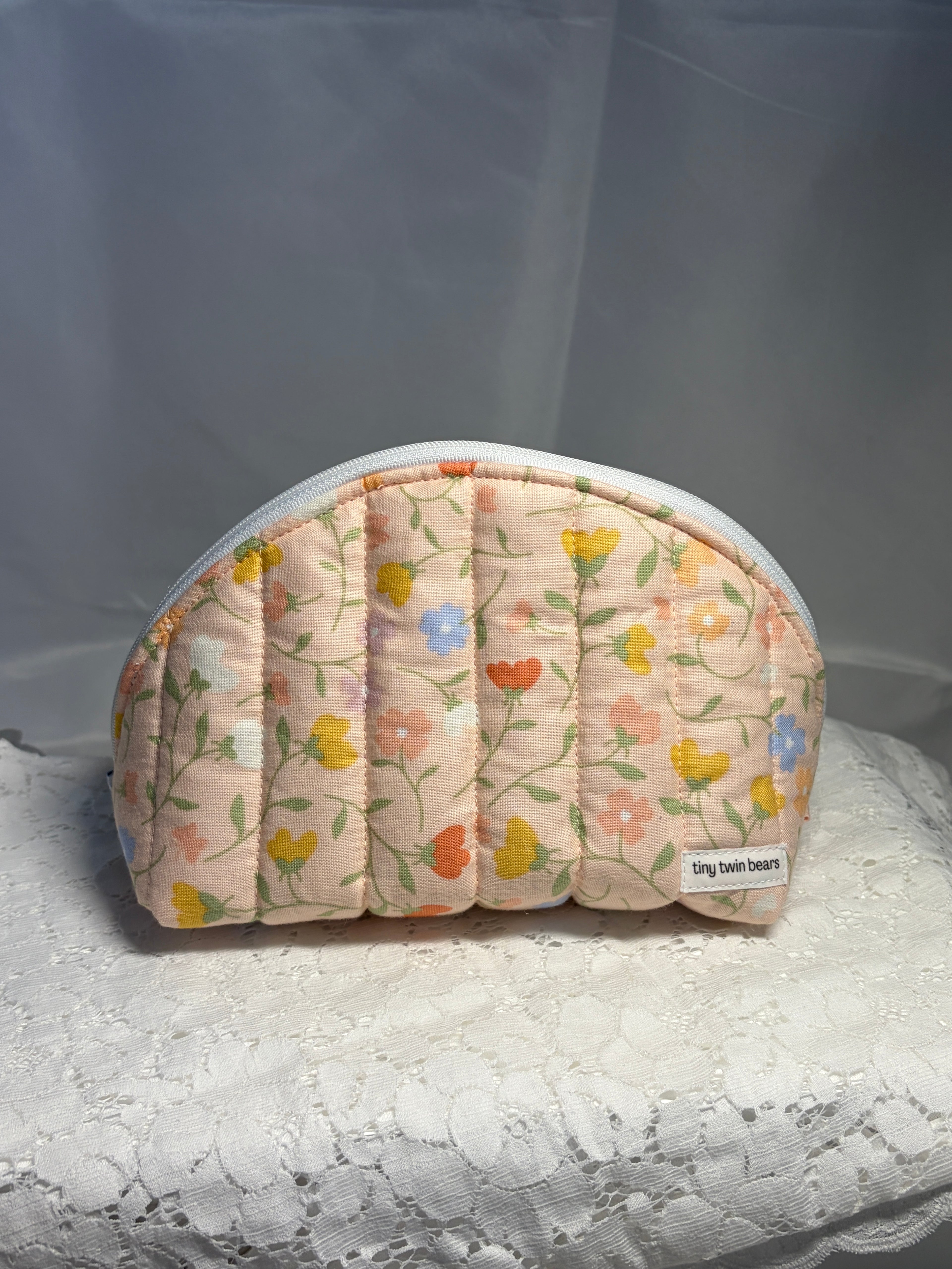 Peach Blossom Medium Clamshell Pouch