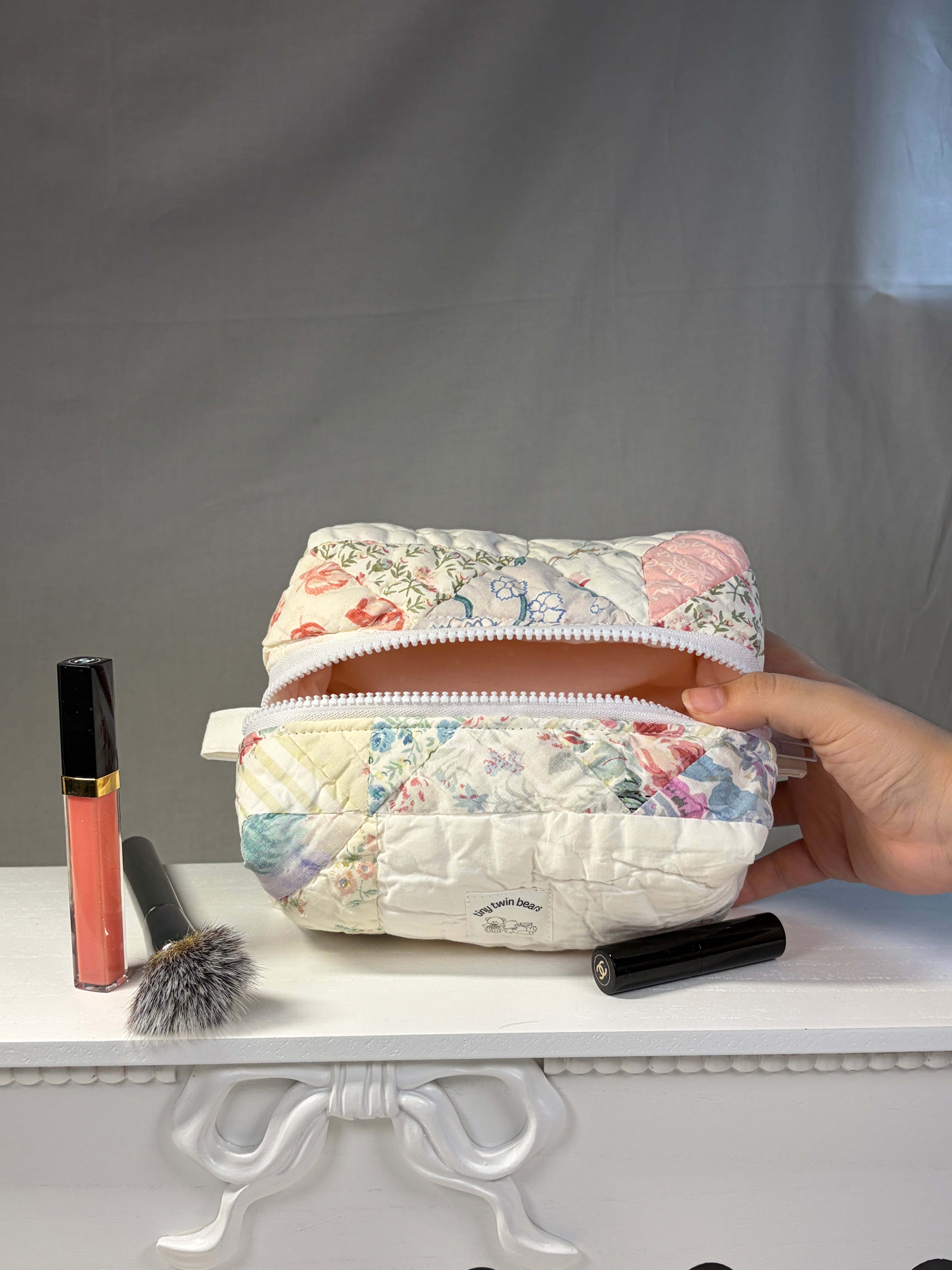 Upcycled Makeup Bag Polka Dot #3