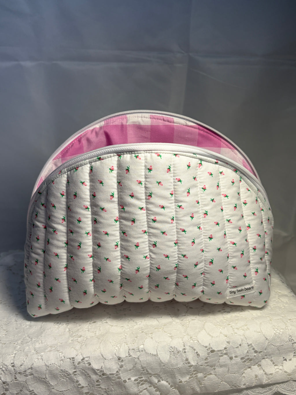 Mini Rose Large Clamshell Pouch