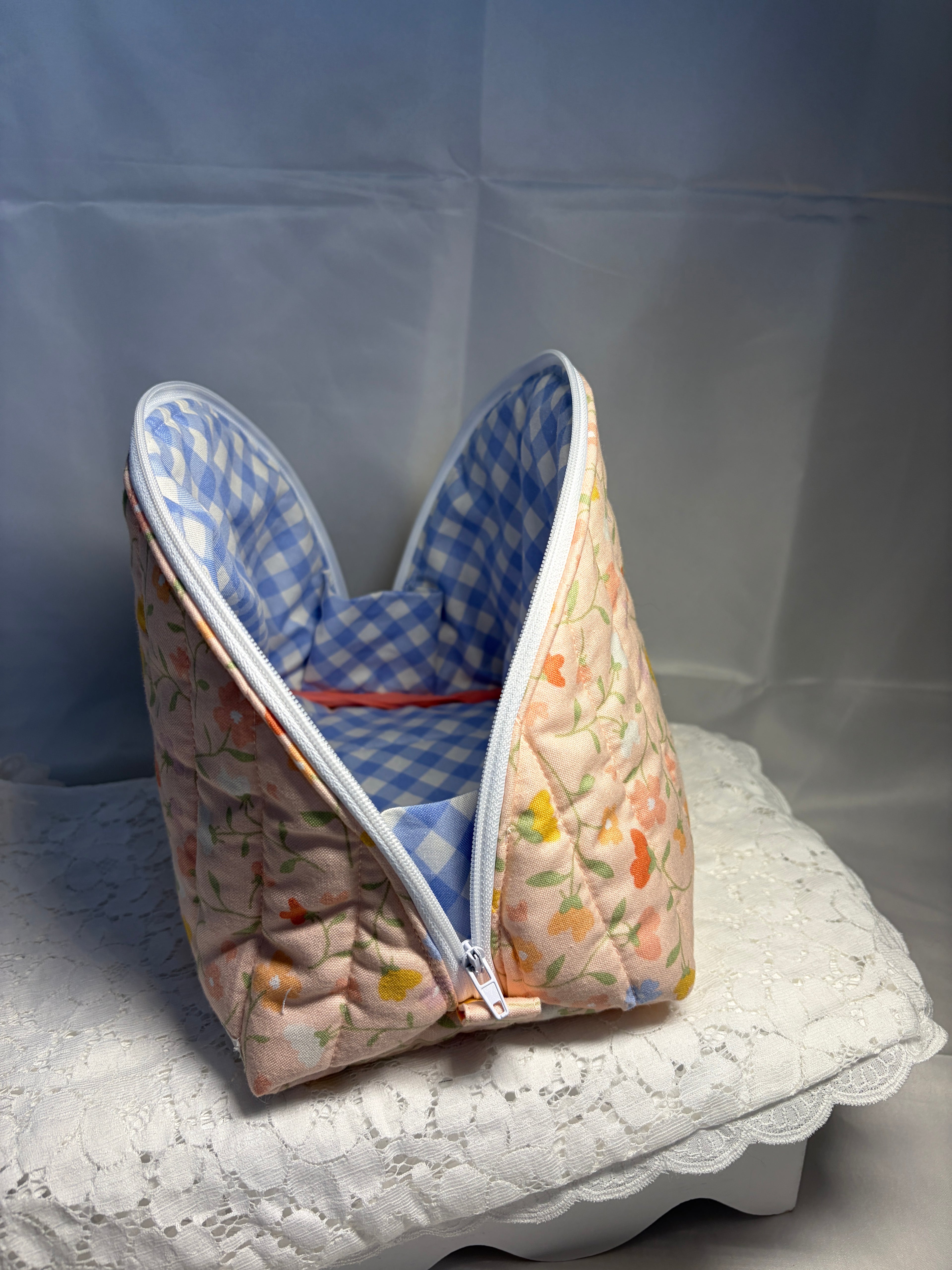 Peach Blossom Large Clamshell Pouch