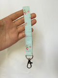 Blue Porcelain Keychain Wristlet