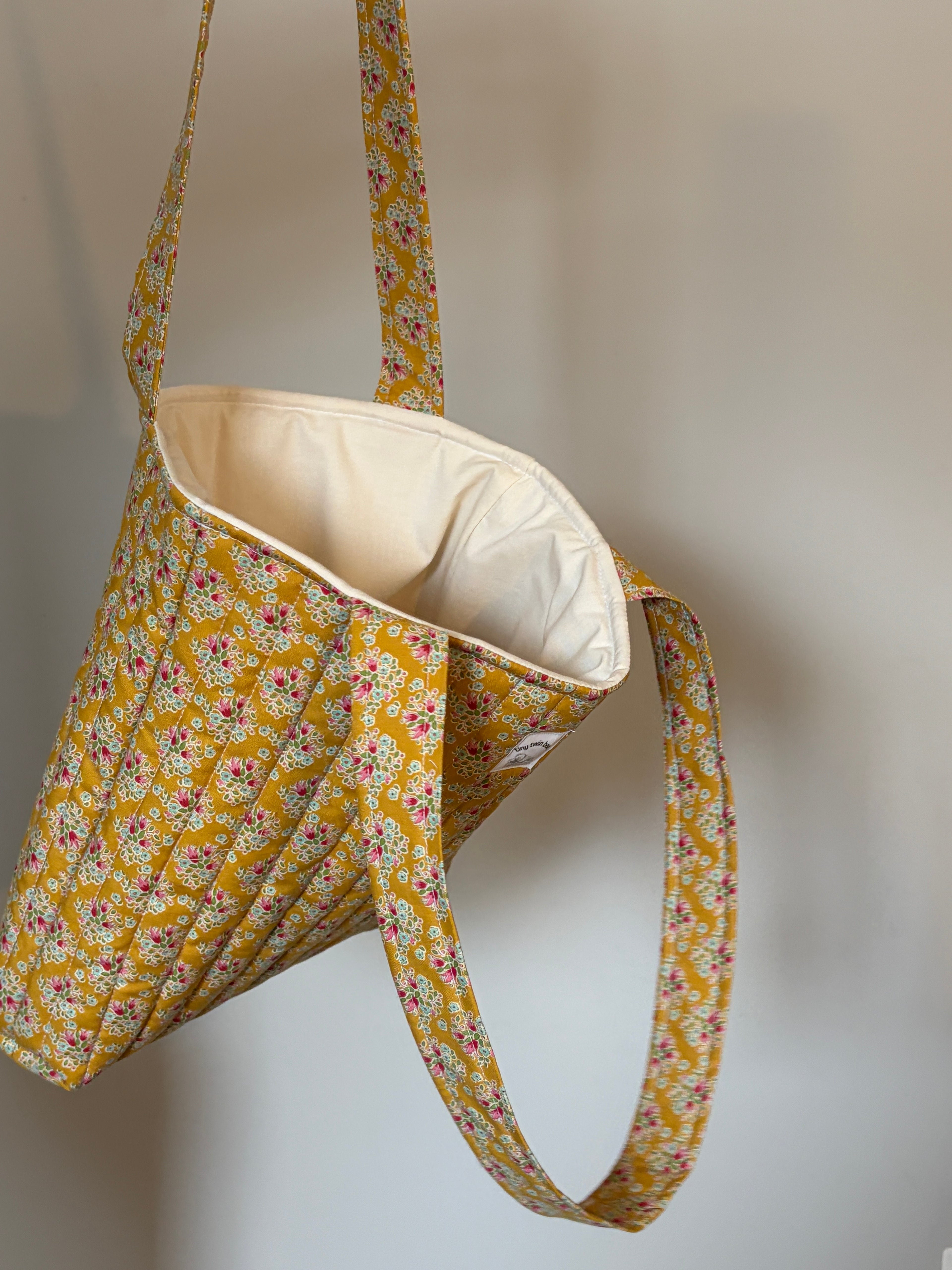 Mustard Garden - Handmade Quilted Tote Bag