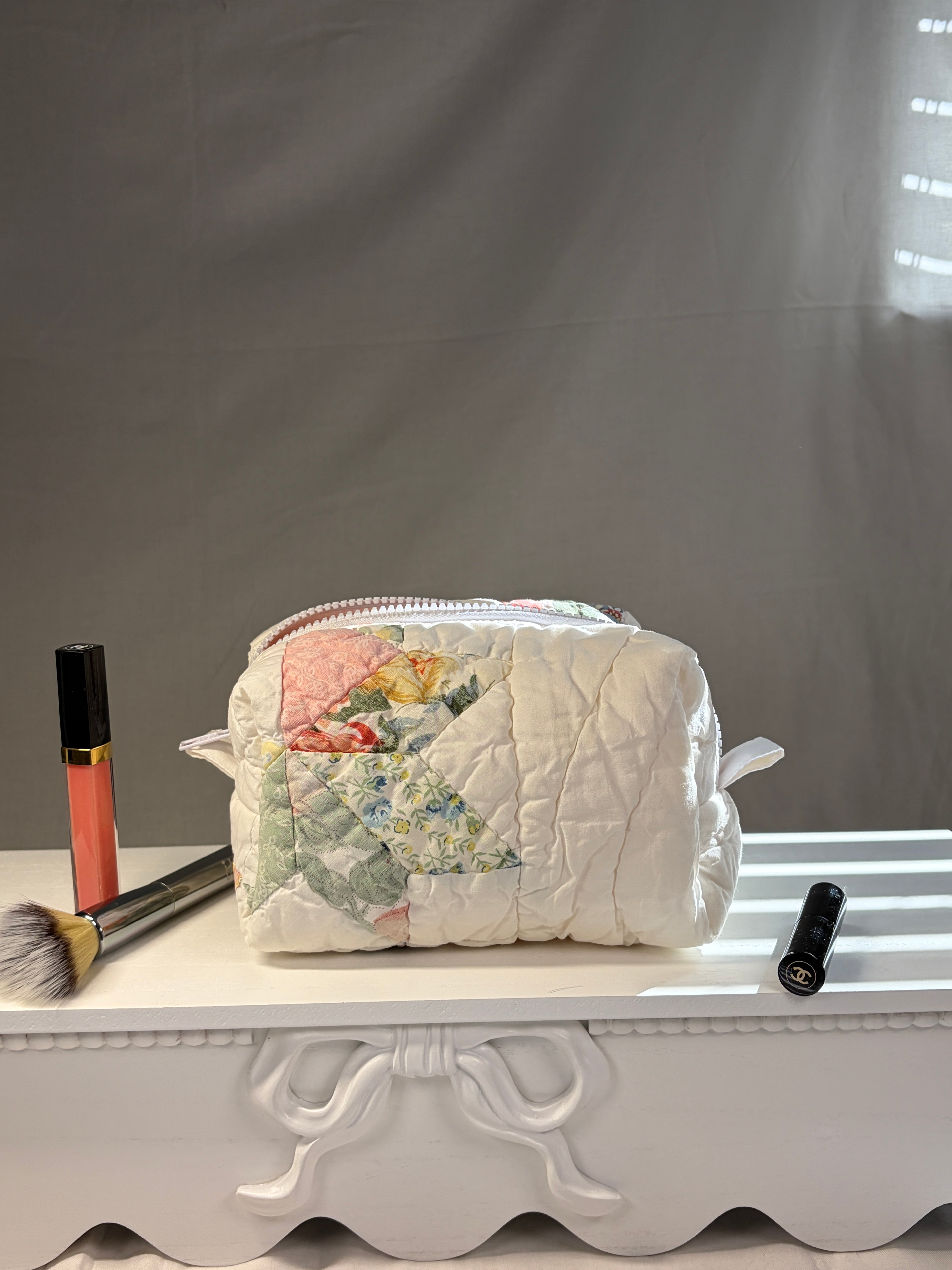 Upcycled Makeup Bag Polka Dot #2
