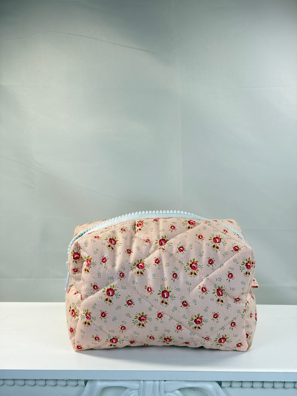 Rosette Crosshatched Boxy Makeup Bag