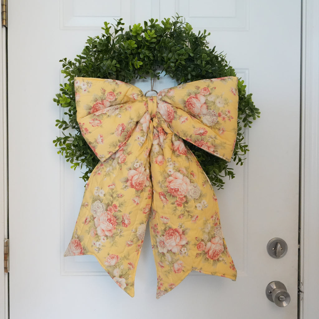 Yellow Floral Reversible Giant Door Bow