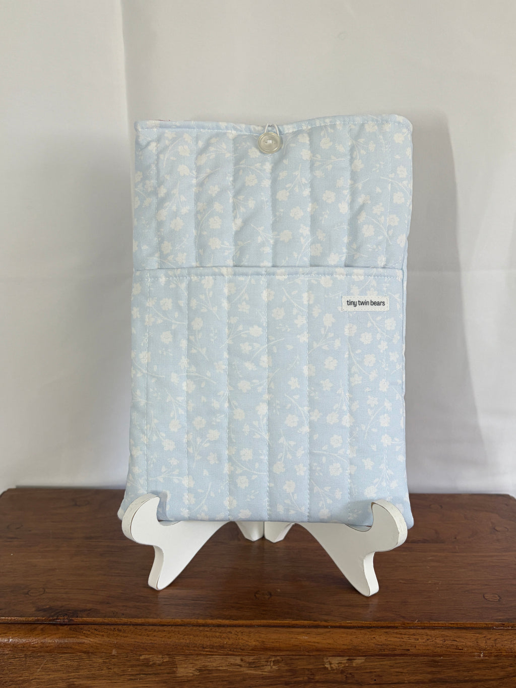 Blue Floral with White Floral Liner Booksleeve