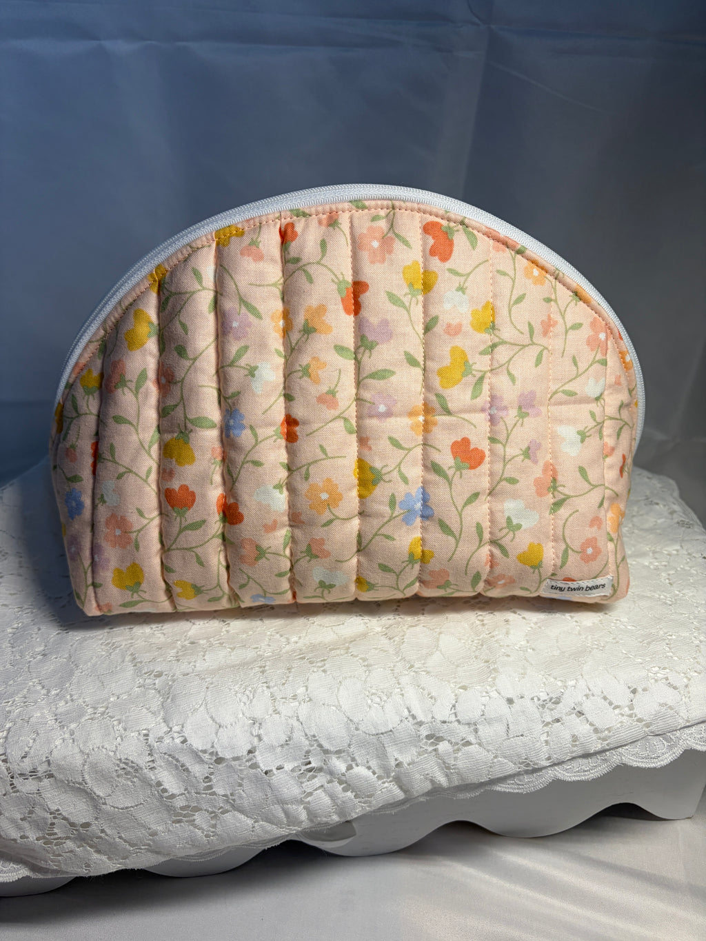 Peach Blossom Large Clamshell Pouch