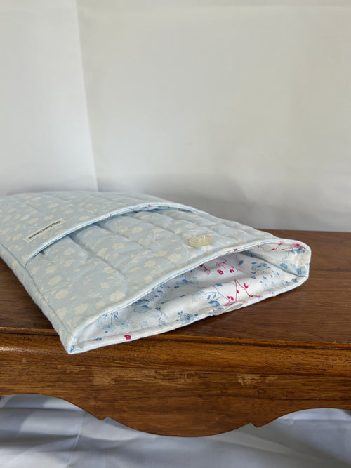 Blue Floral with White Floral Liner Booksleeve