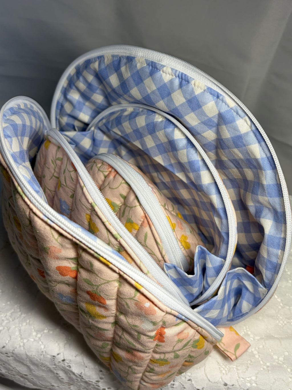 Peach Blossom Large Clamshell Pouch
