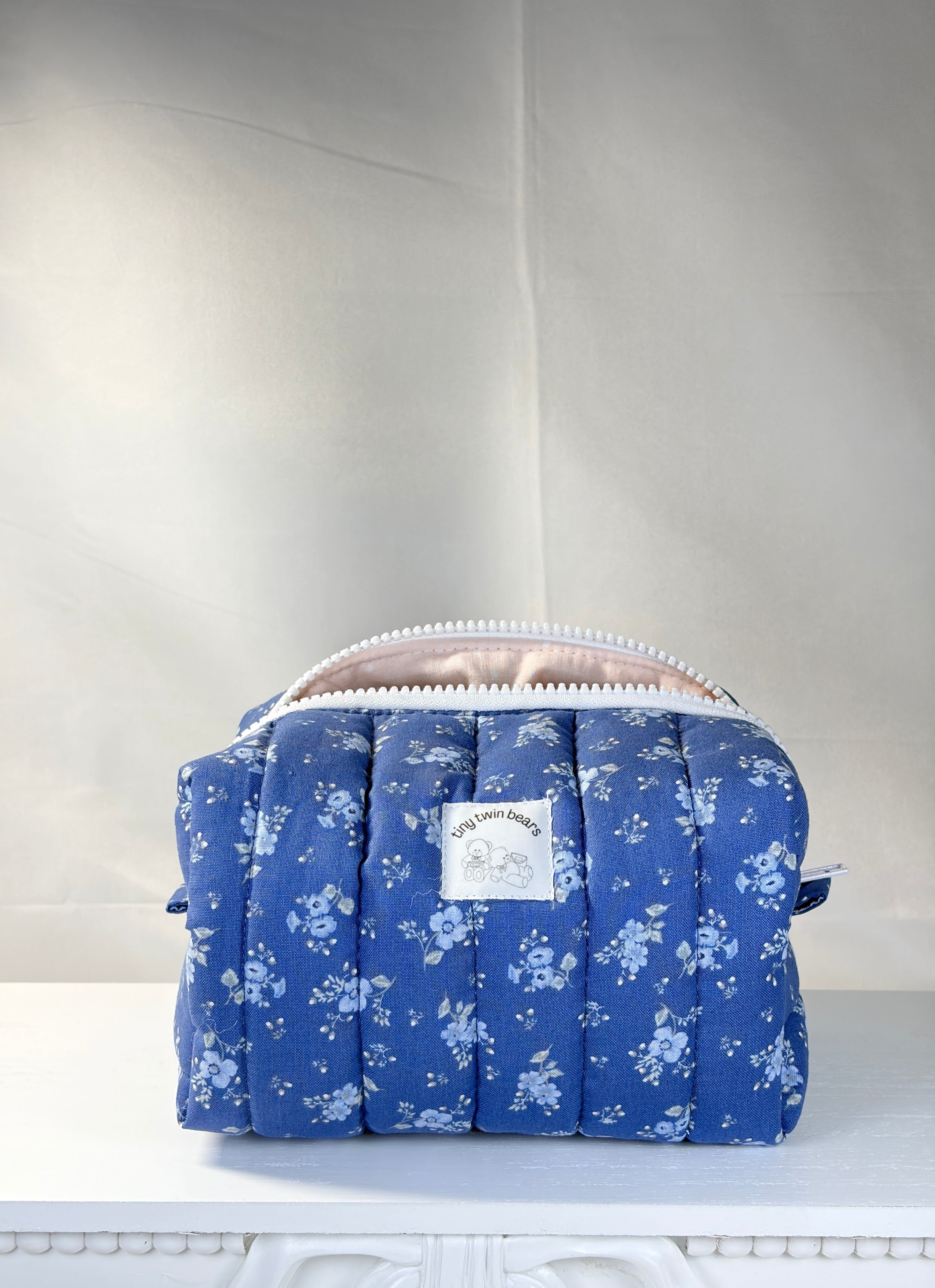 Indigo Boxy Makeup Bag