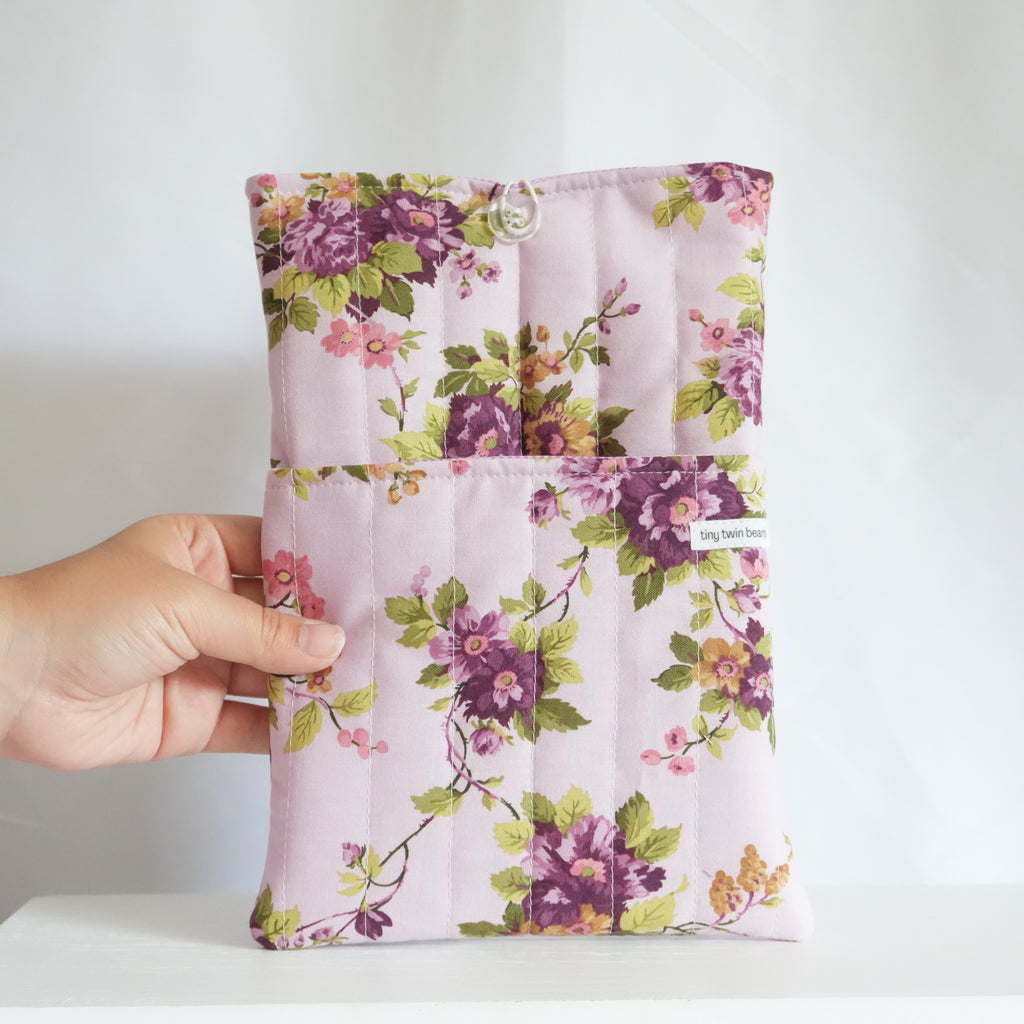 Purple Floral Book Sleeve