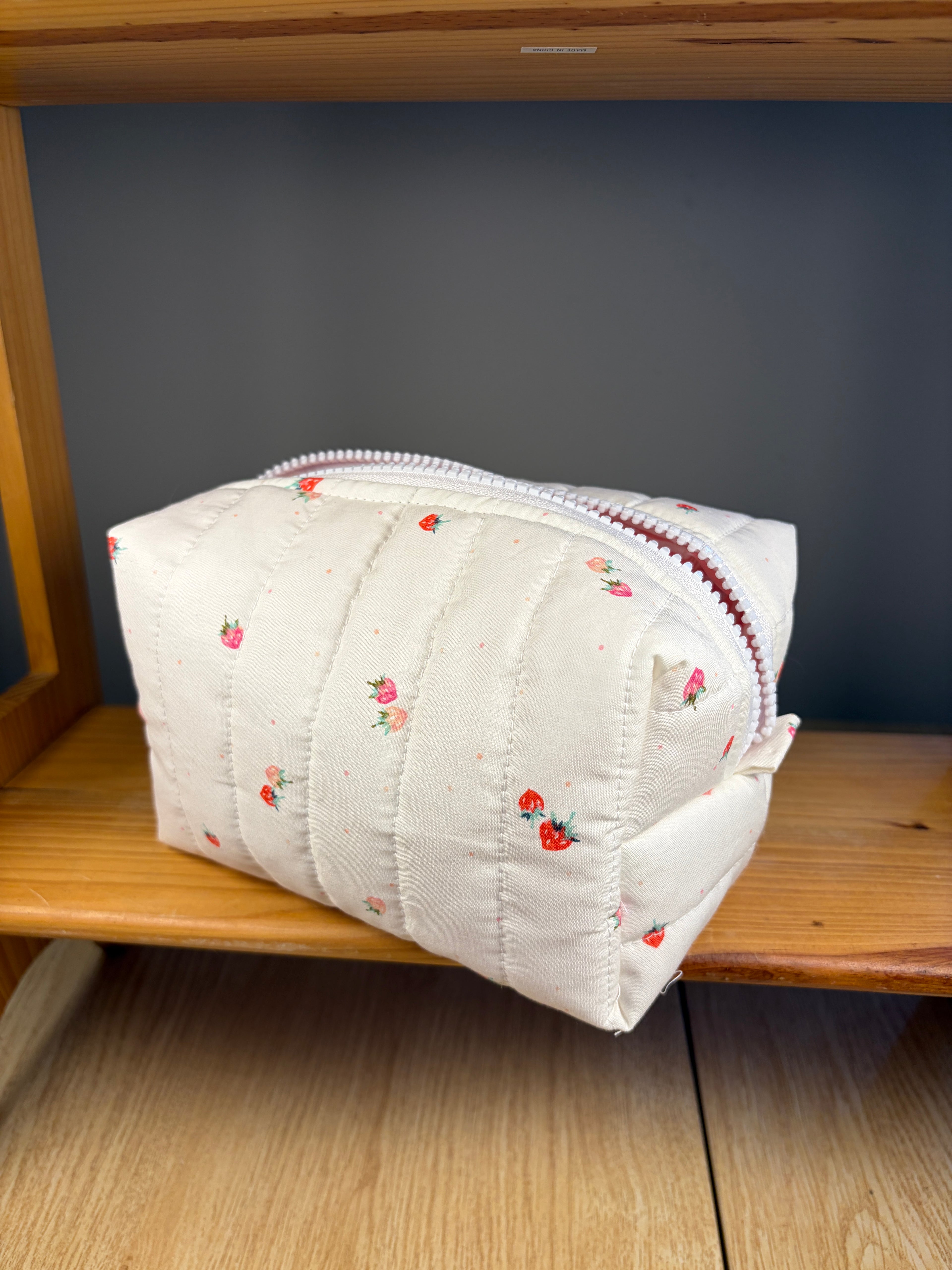 Strawberry Fields Boxy Makeup Bag