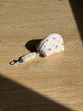 Lady Bug Quilted Keychain Clam Pouch