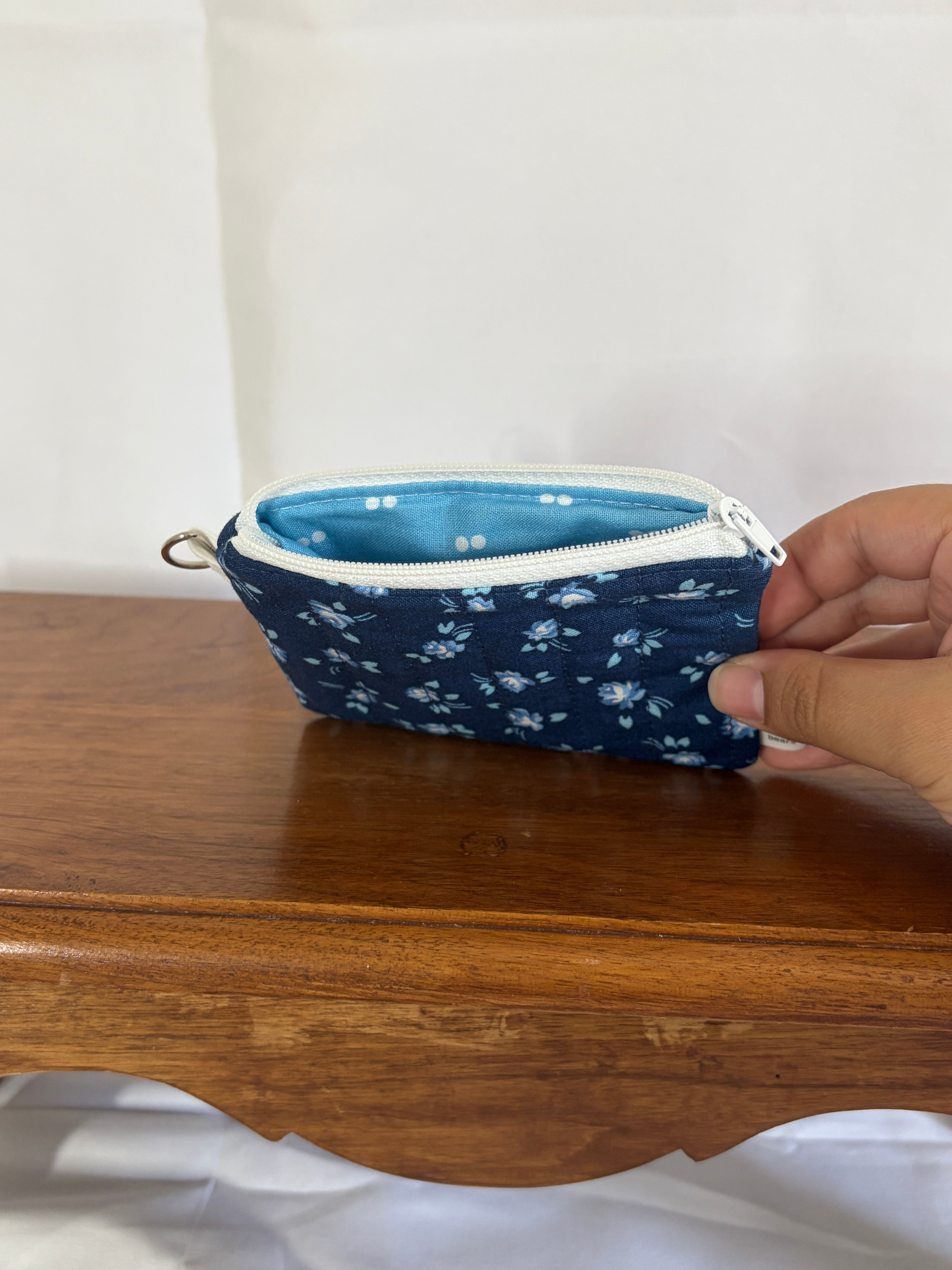 Deep Blue Floral Wallet