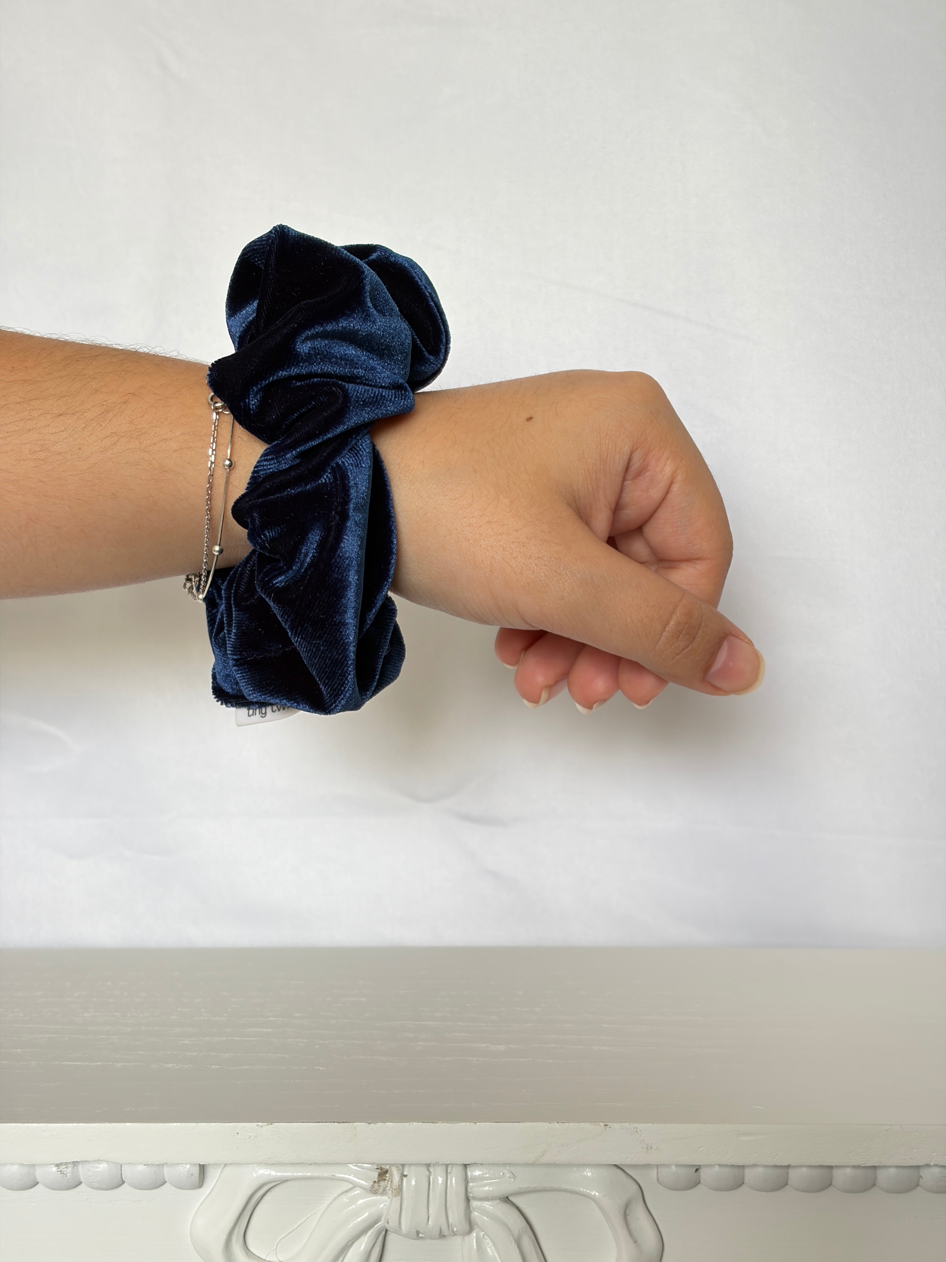 Blue Velvet Hair Scrunchie