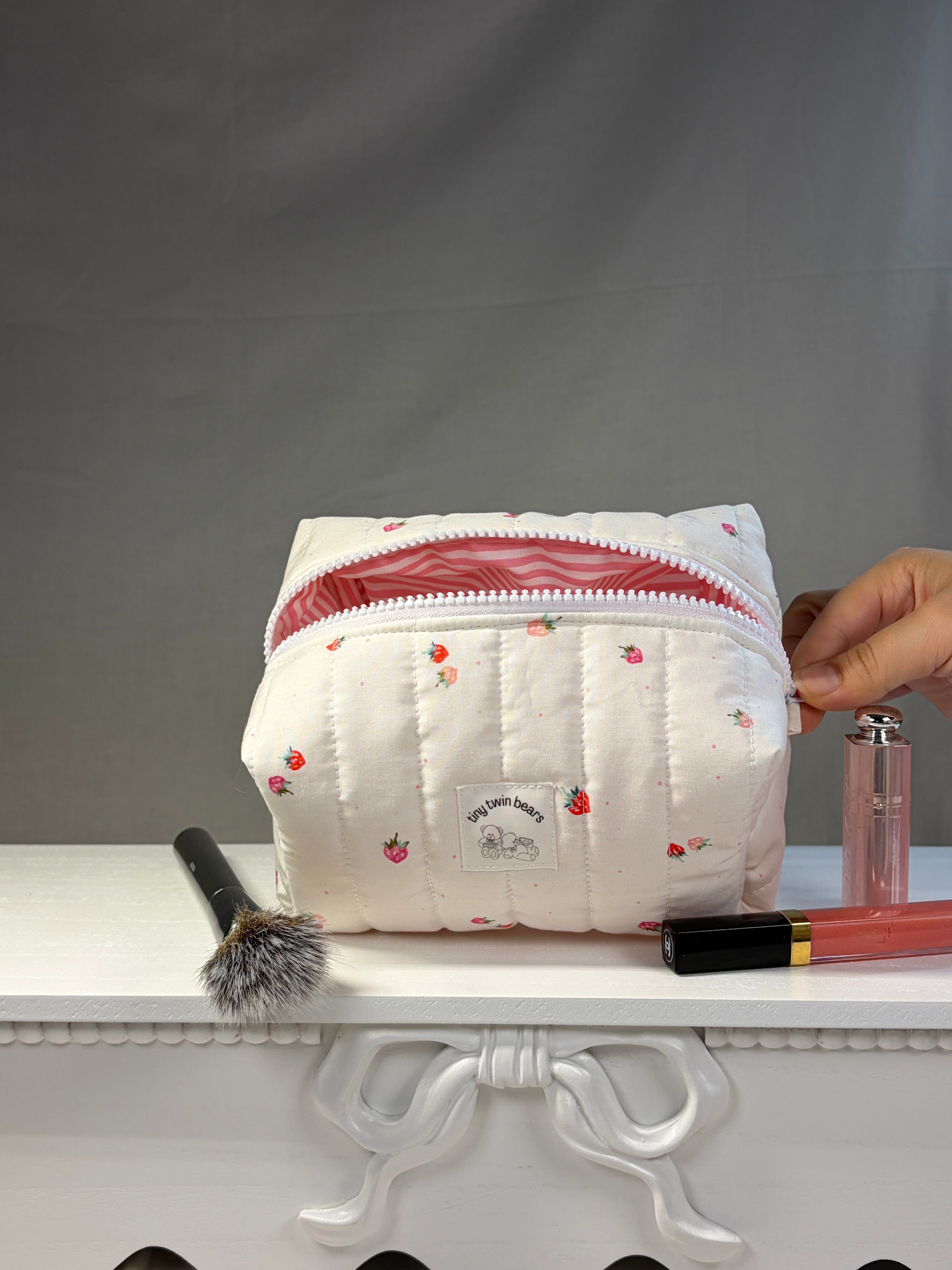 Strawberry Fields Boxy Makeup Bag