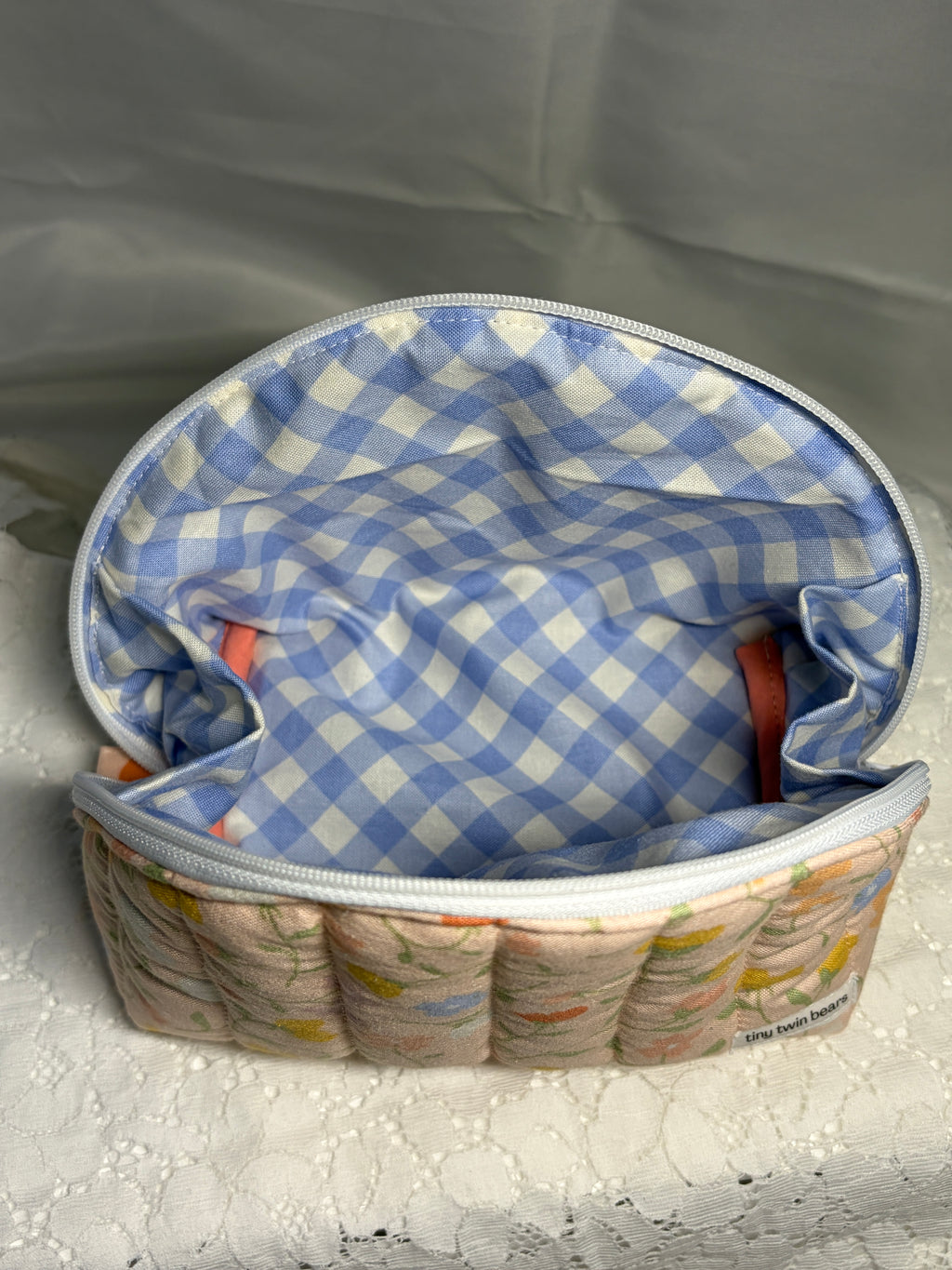 Peach Blossom Medium Clamshell Pouch
