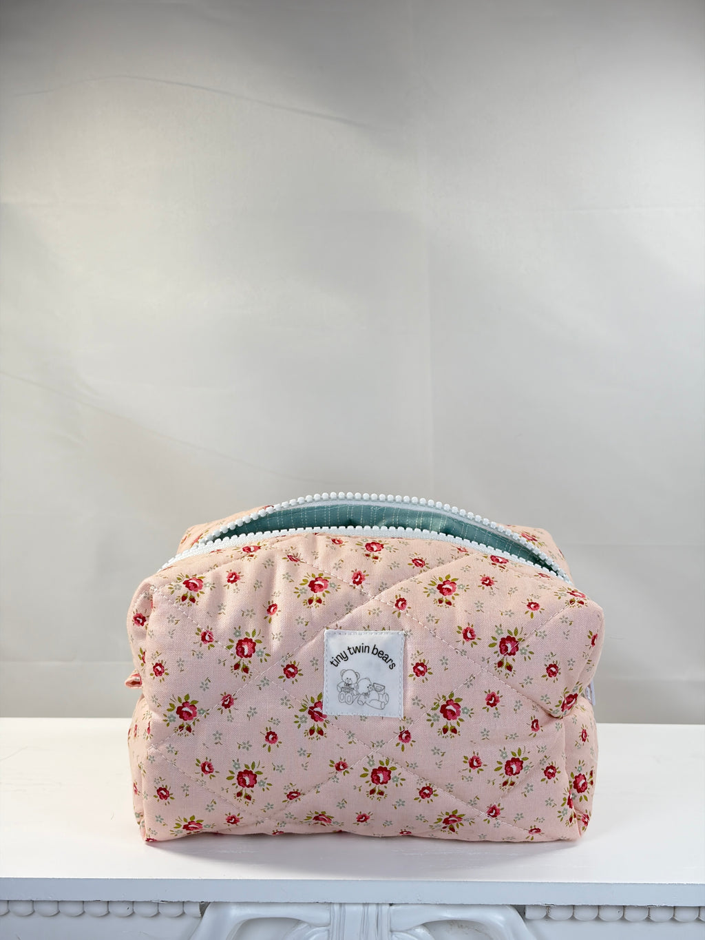 Rosette Crosshatched Boxy Makeup Bag