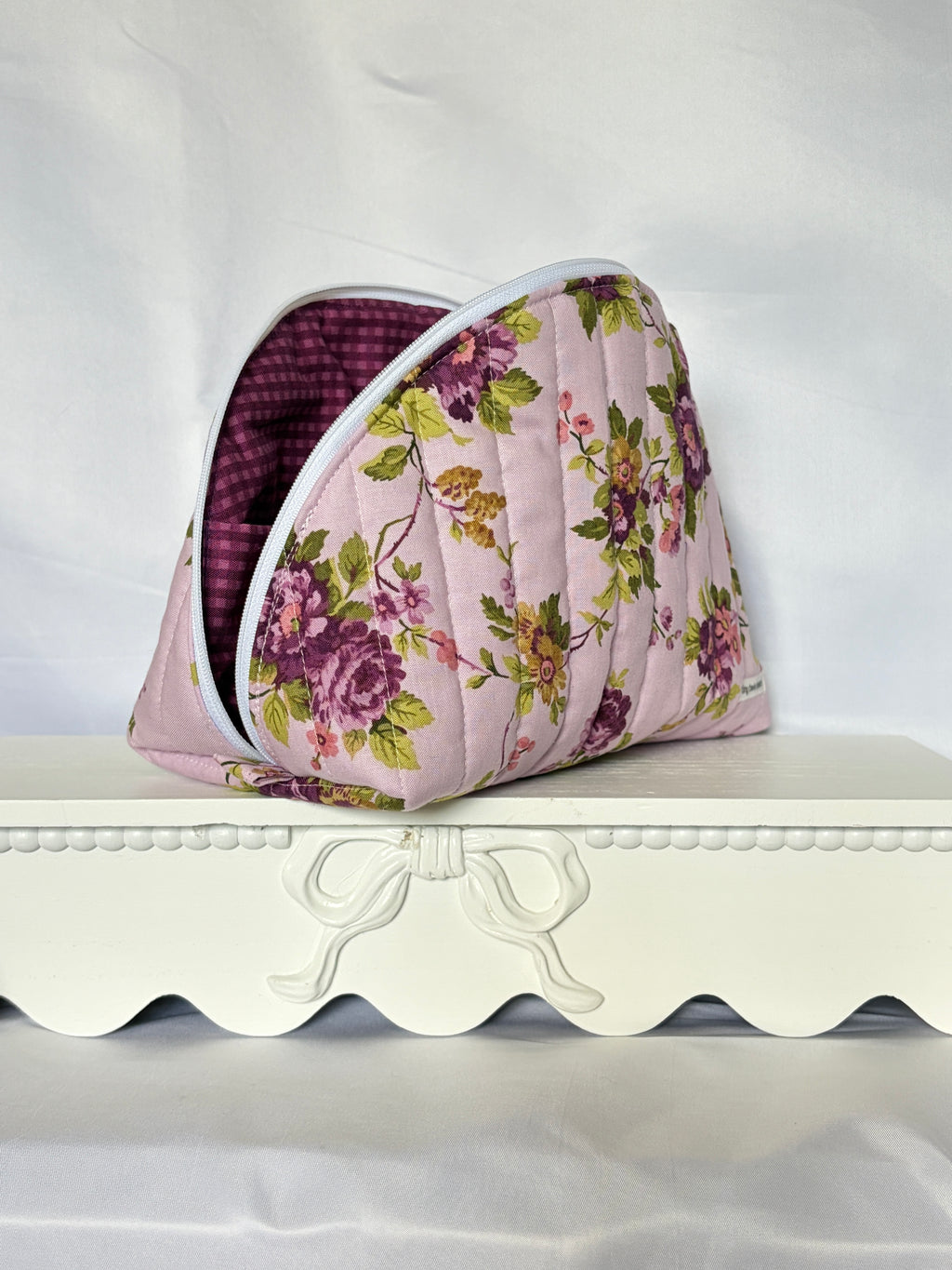 Purple Vines Large Clamshell Pouch