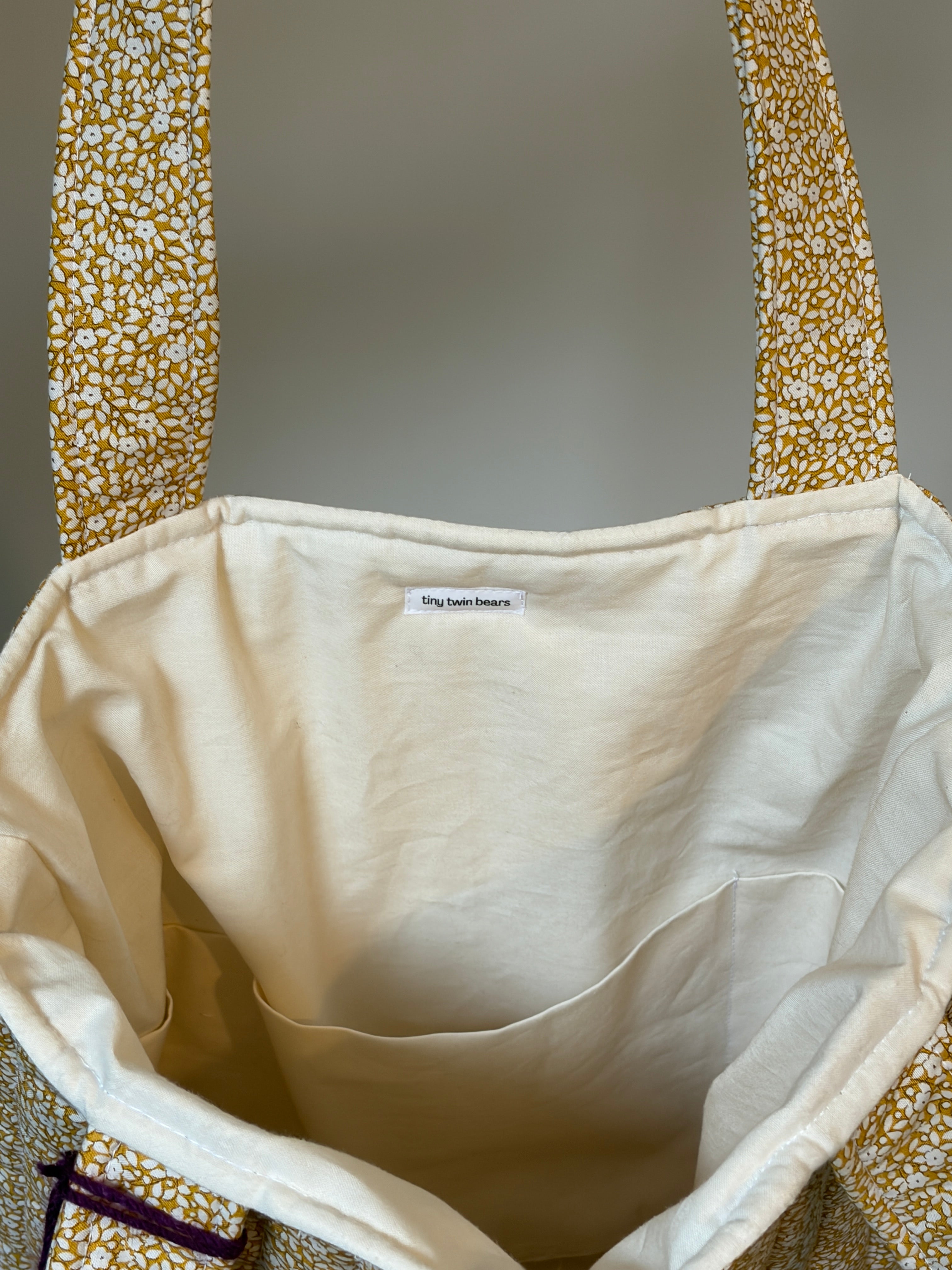 Mustard Cottage - Handmade Quilted Tote Bag
