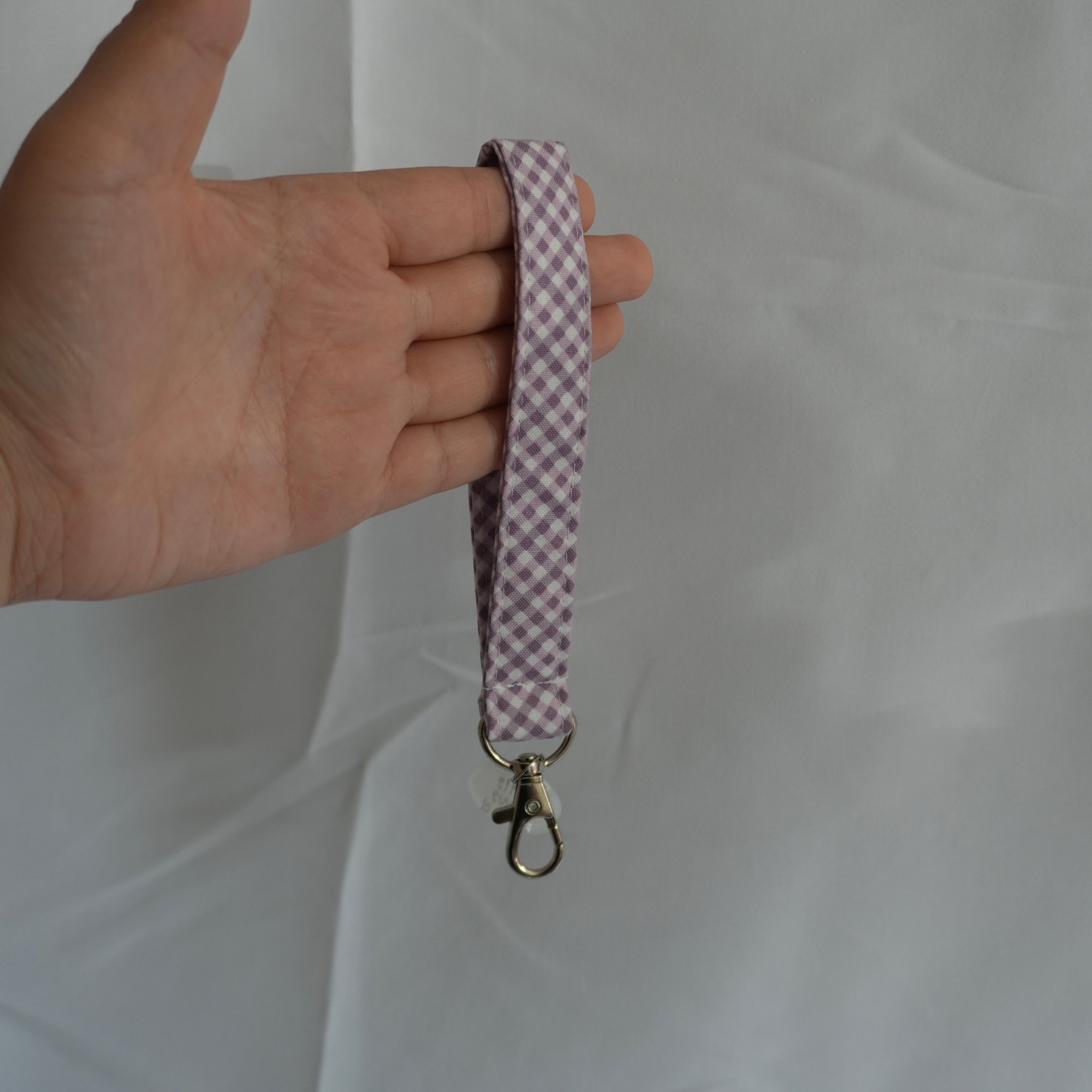 Purple Gingham Wristlet