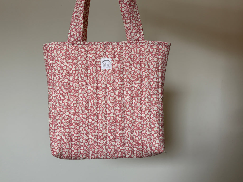 Pink Cottage - Handmade Quilted Tote Bag