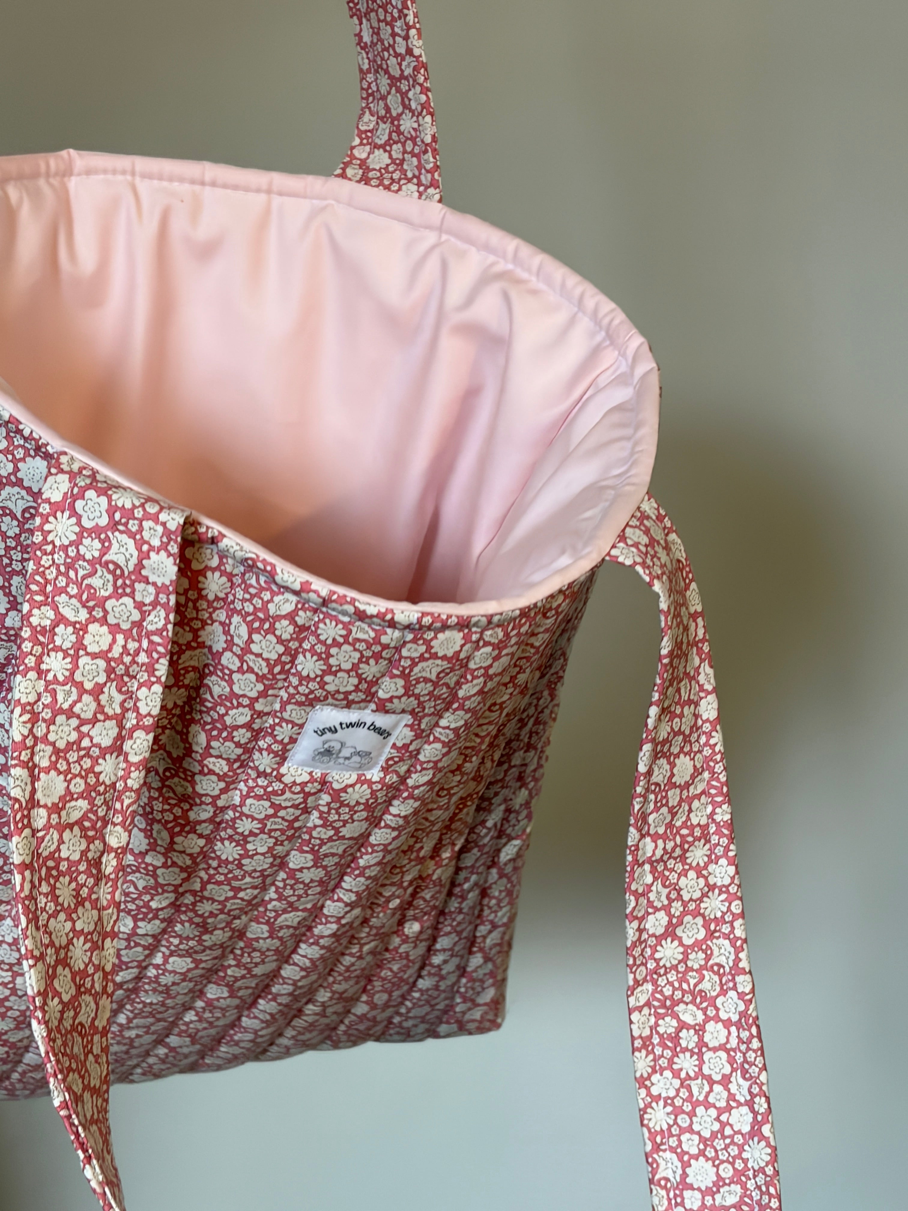 Pink Cottage - Handmade Quilted Tote Bag