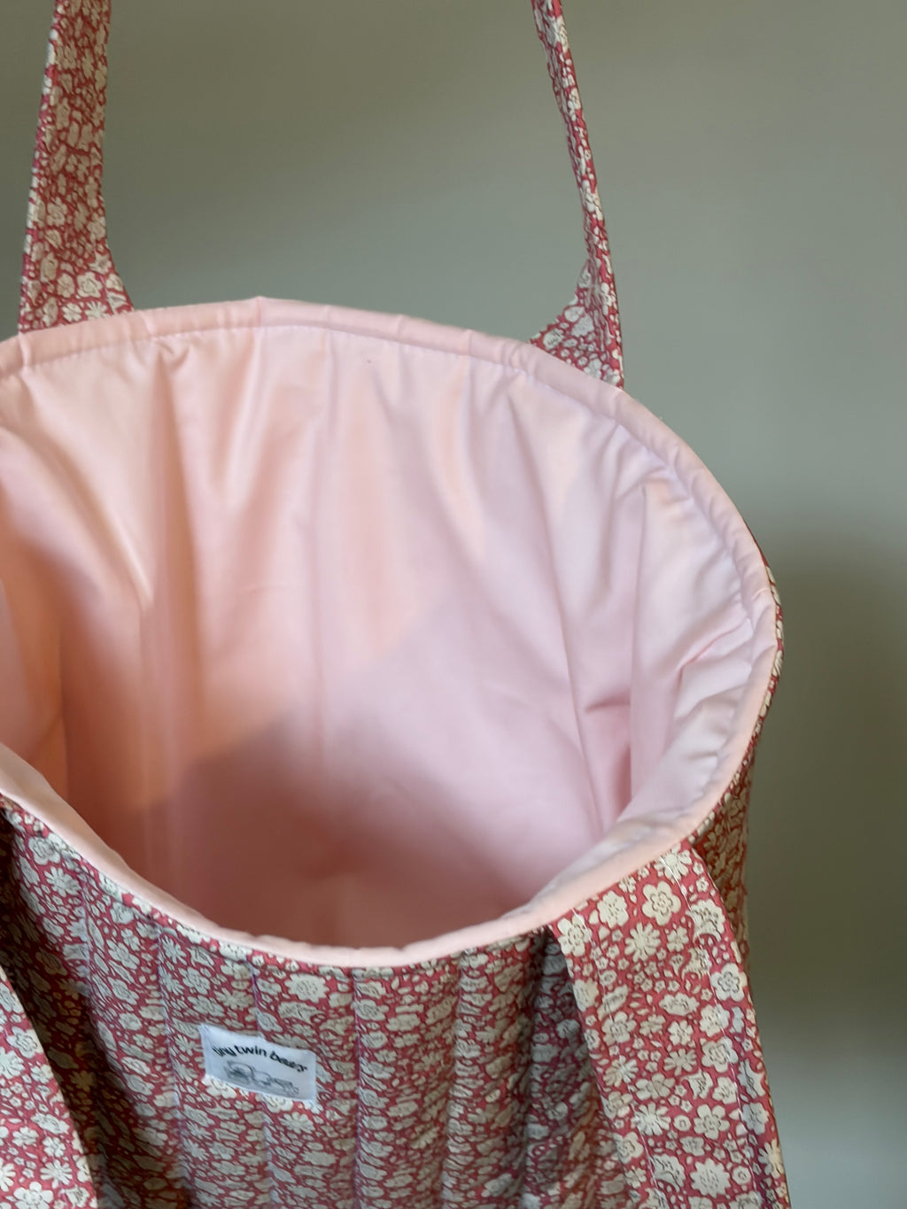Pink Cottage - Handmade Quilted Tote Bag