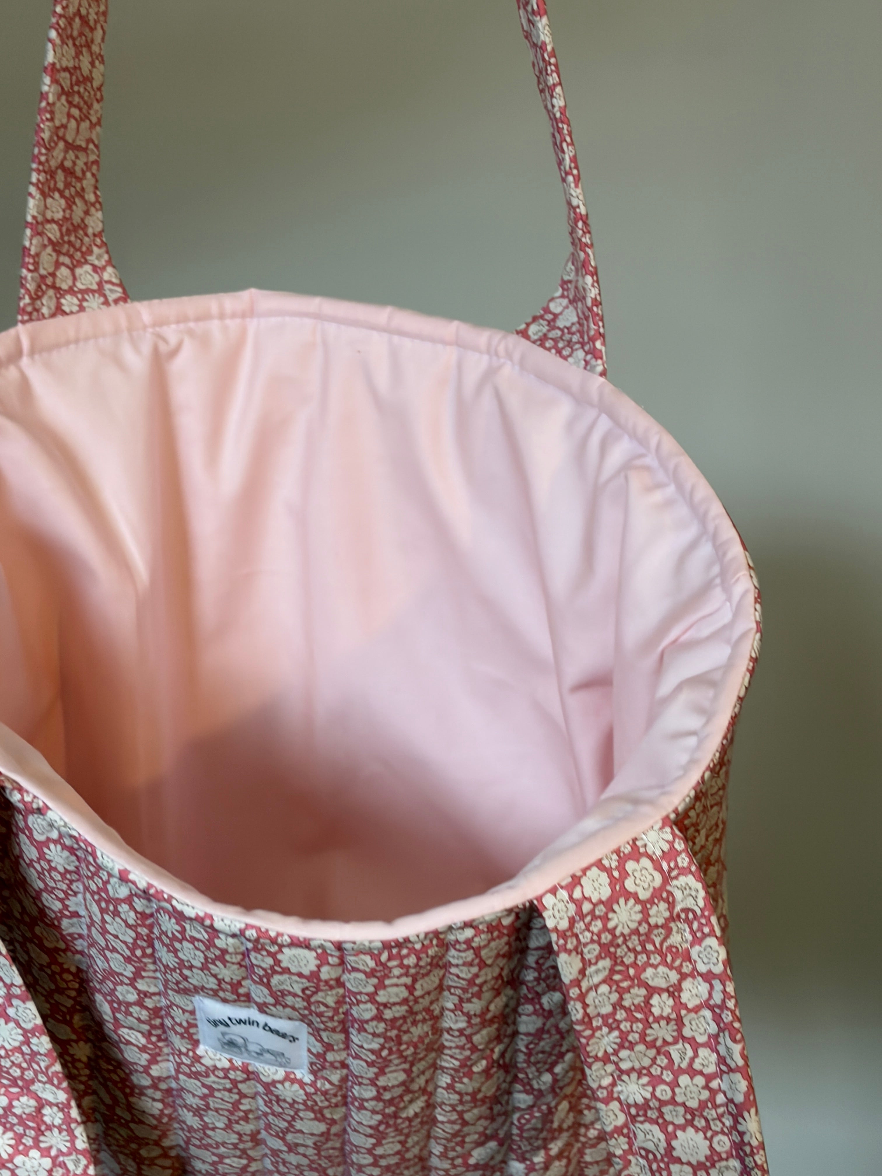 Pink Cottage - Handmade Quilted Tote Bag