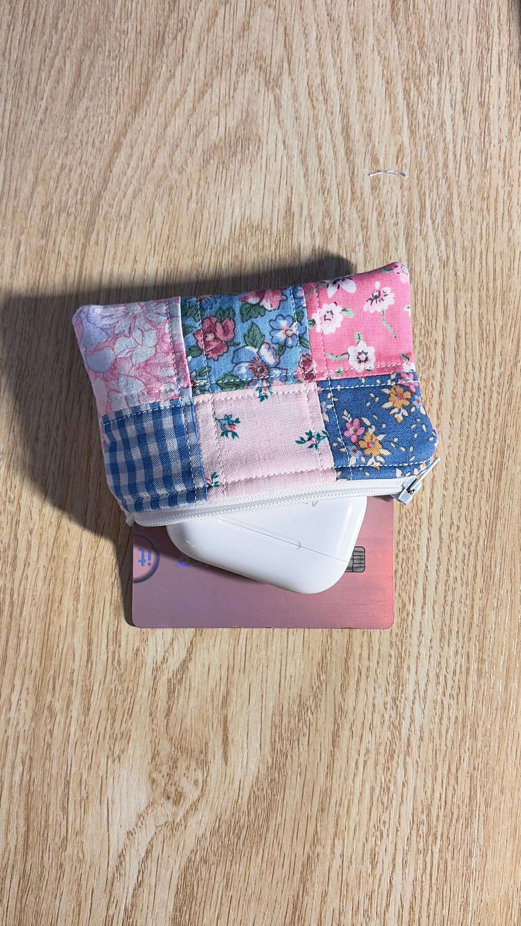 Handmade Quilted Coin Purse – Patchwork Small Wallet