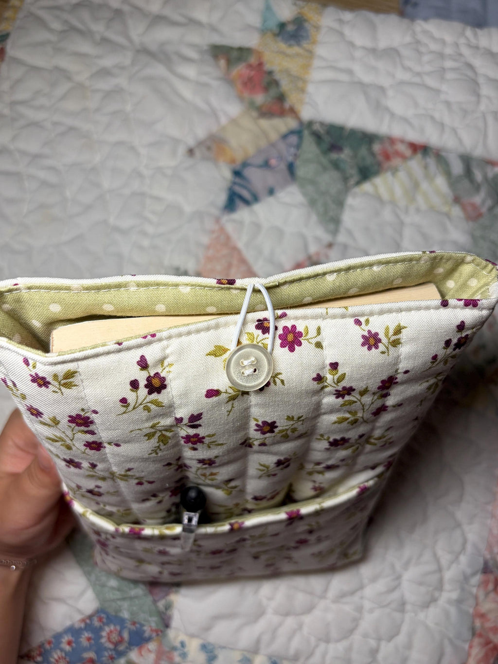 Floral Quilted Book Sleeve