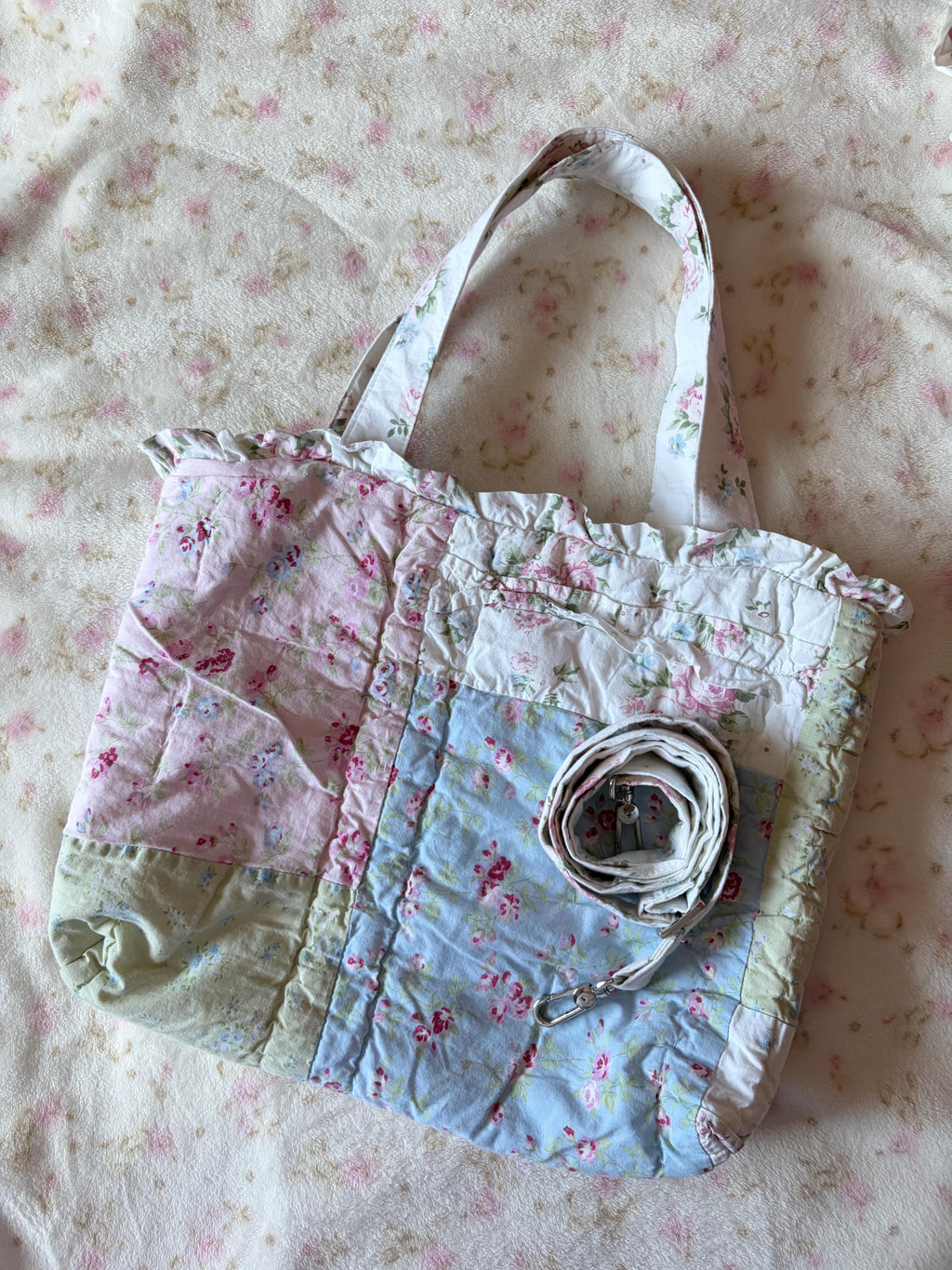 Shabby Chic Purse/Crossbody/Shoulder bag - handmade with detachable strap