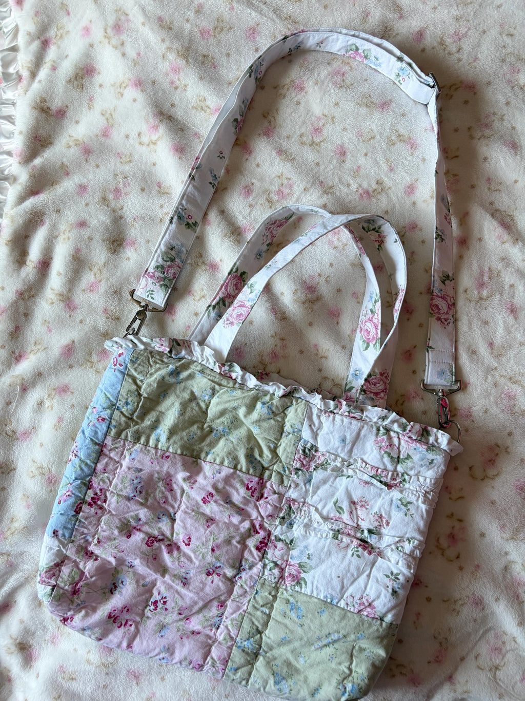 Shabby Chic Purse/Crossbody/Shoulder bag - handmade with detachable strap